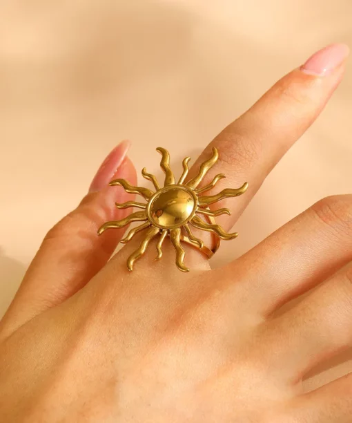 Alternative view of Sun Steel Open Ring