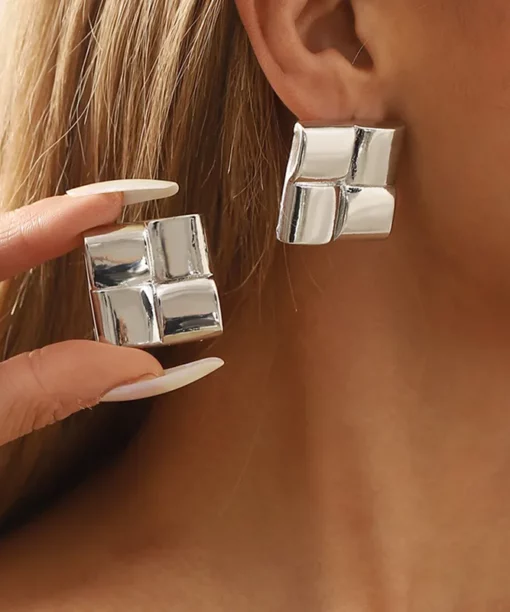 Alternative view of Symmetria Silver Earrings