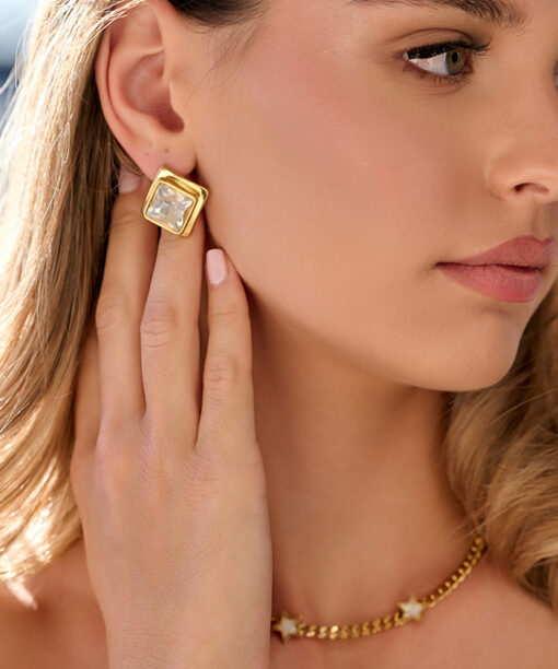 Alternative view of GeoGlow Ear Studs