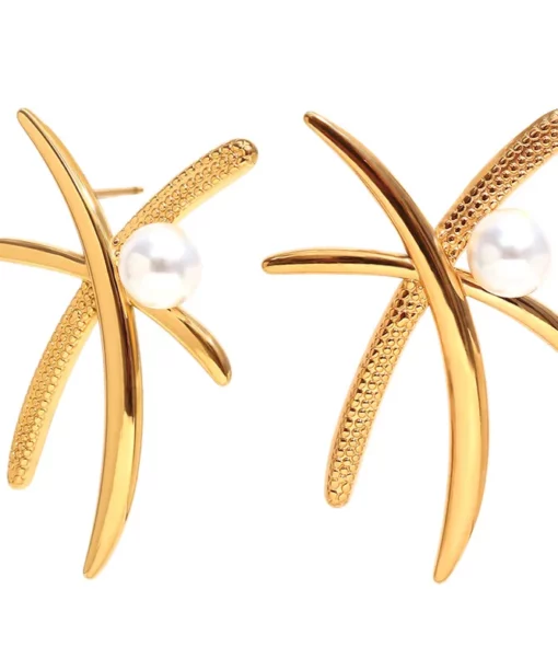 Alternative view of Thea Gold Earrings