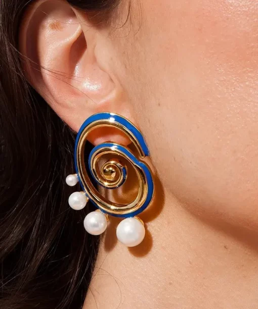 Alternative view of Azure Spiral Earrings