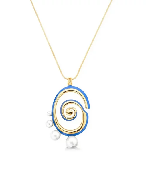 Alternative view of Azure Spiral Necklace