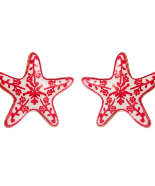 Alternative view of Red Island Starfish Earrings