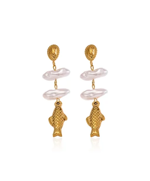 Alternative view of Little Fish Pearl Earrings